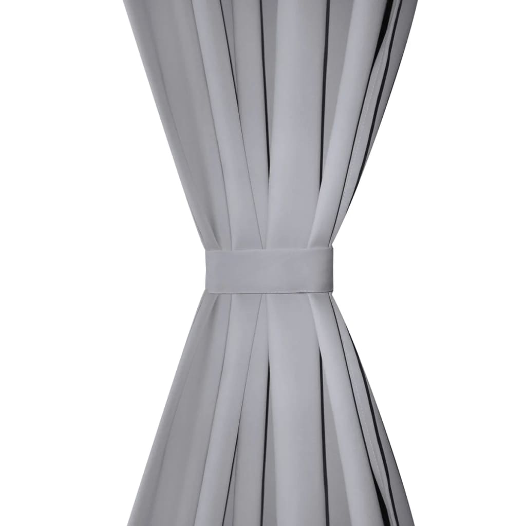 vidaXL Zatemnitvene zavese 2 kosa z obročki 135x175 cm sive barve