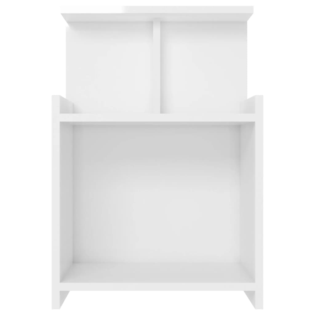 vidaXL Nočna omarica visok sijaj bela 40x35x60 cm iverna plošča