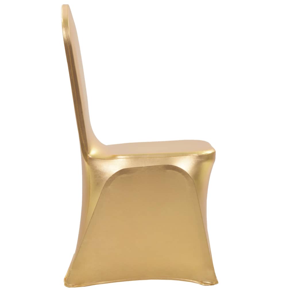 vidaXL Prevleke za stol raztegljive 6 kosov zlate barve