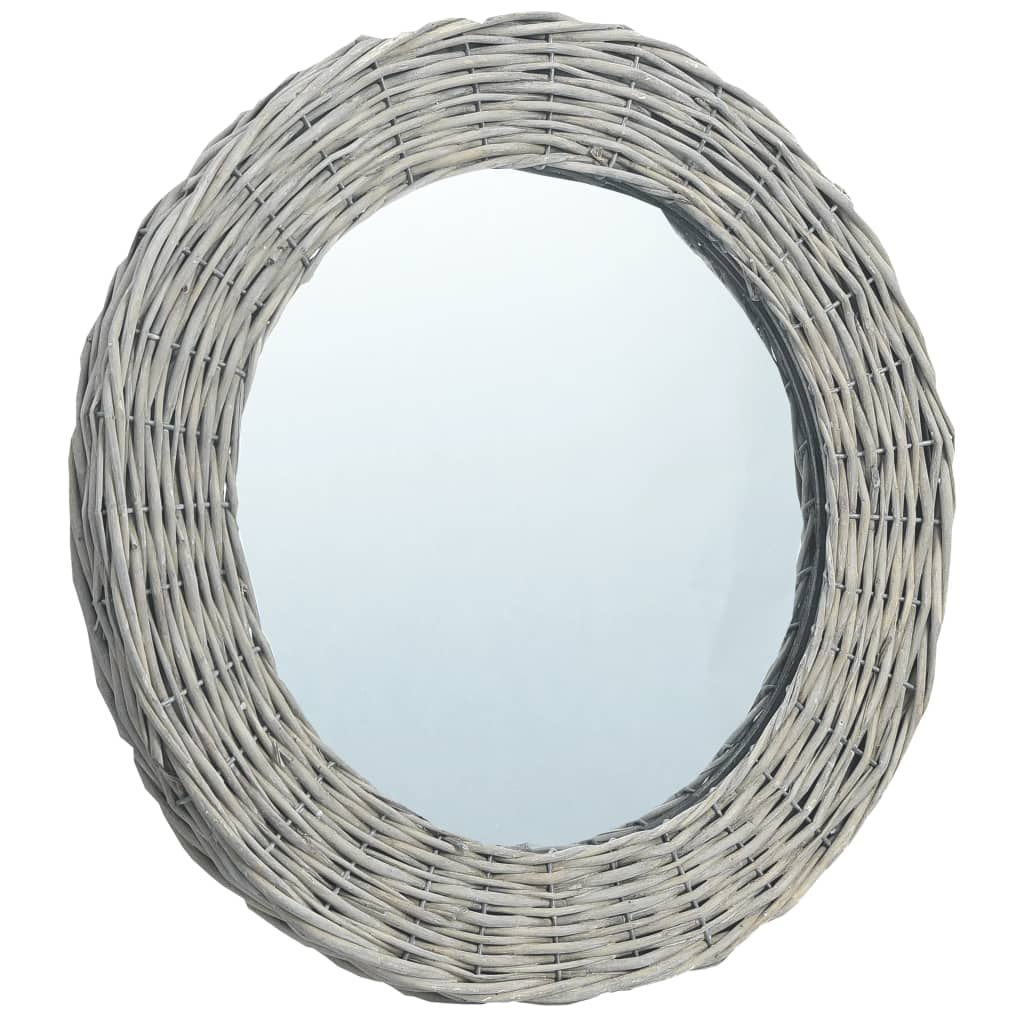vidaXL Ogledalo 50 cm s pletenim okvirjem