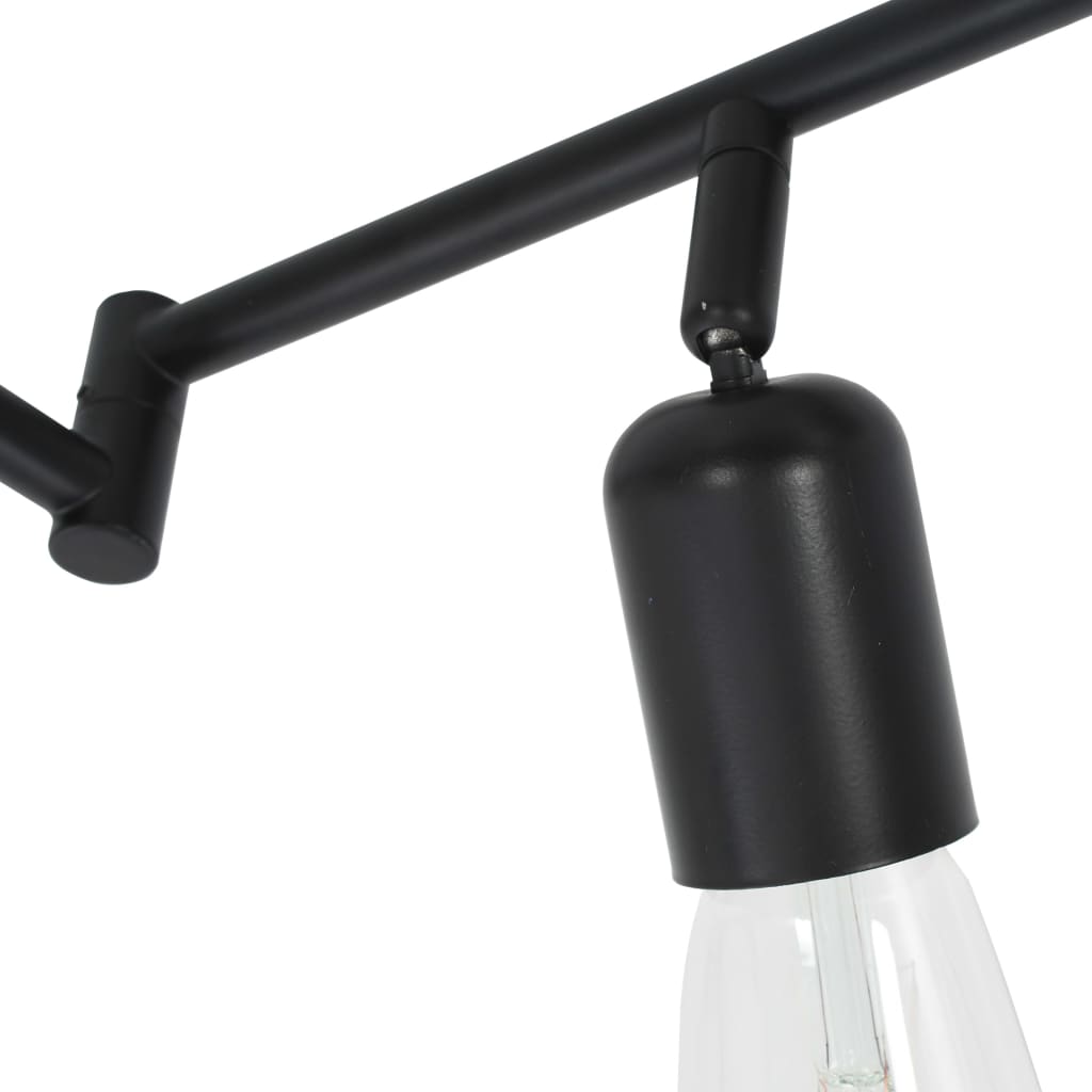 vidaXL 6-smerni reflektor z žarnicami 2 W črn 30 cm E27