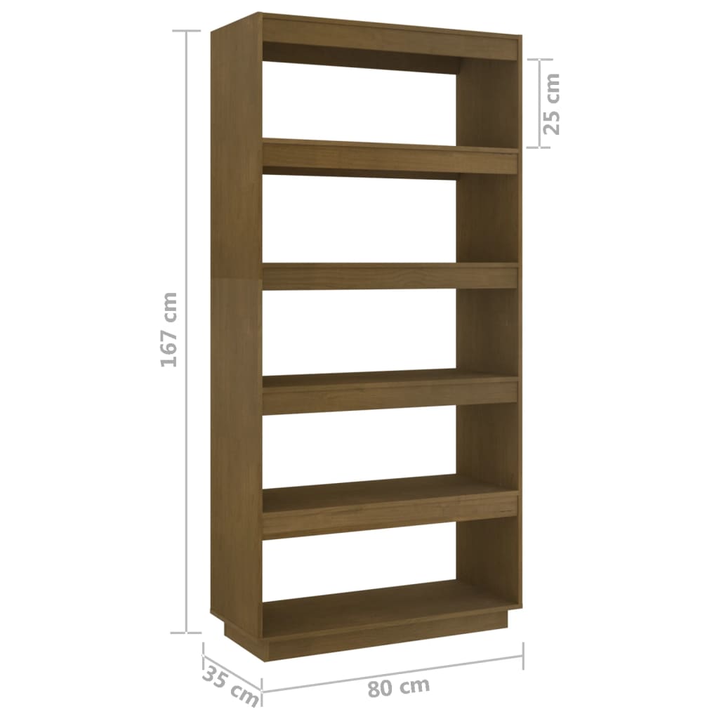 vidaXL Knjižna omara za razdelitev prostora medeno rjava 80x35x167 cm