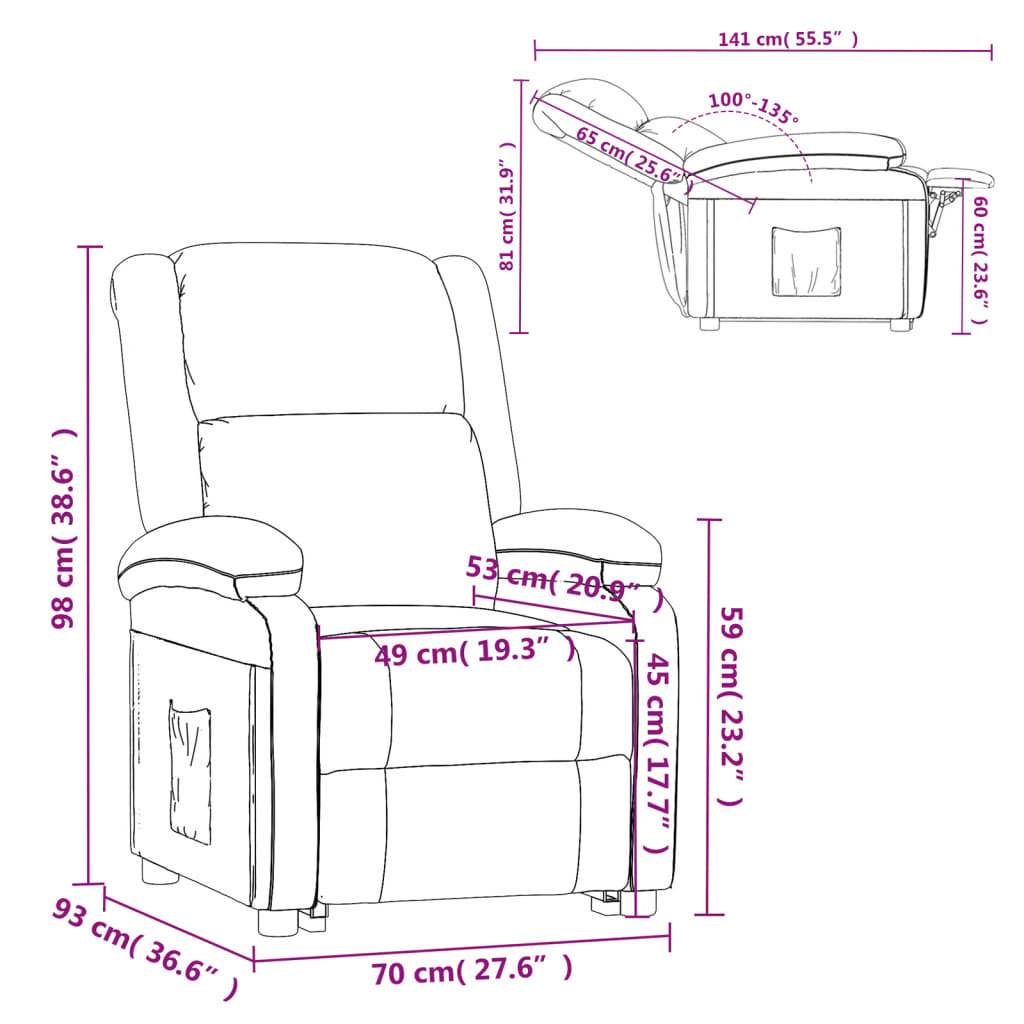 vidaXL Masažni stol s funkcijo vstajanja krem umetno usnje