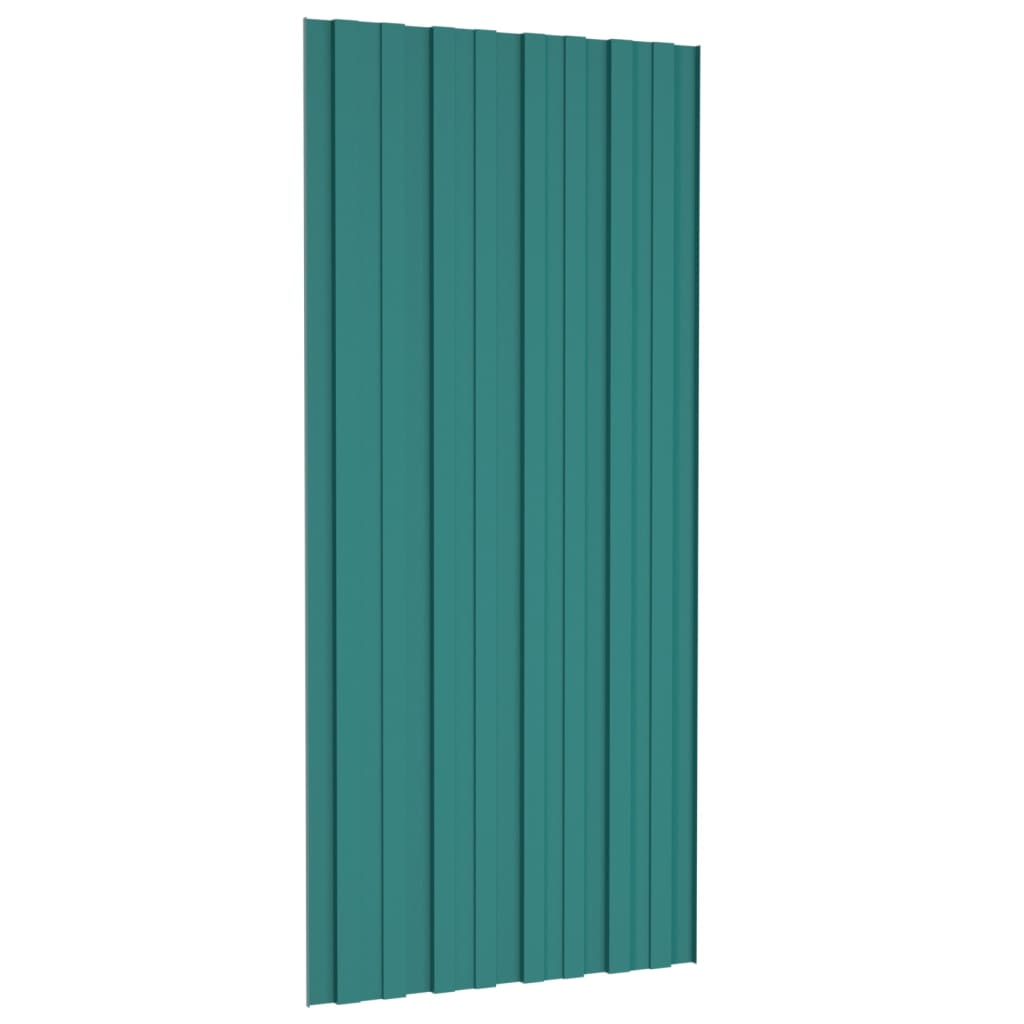 vidaXL Strešni paneli 36 kosov pocinkano jeklo zeleni 100x45 cm