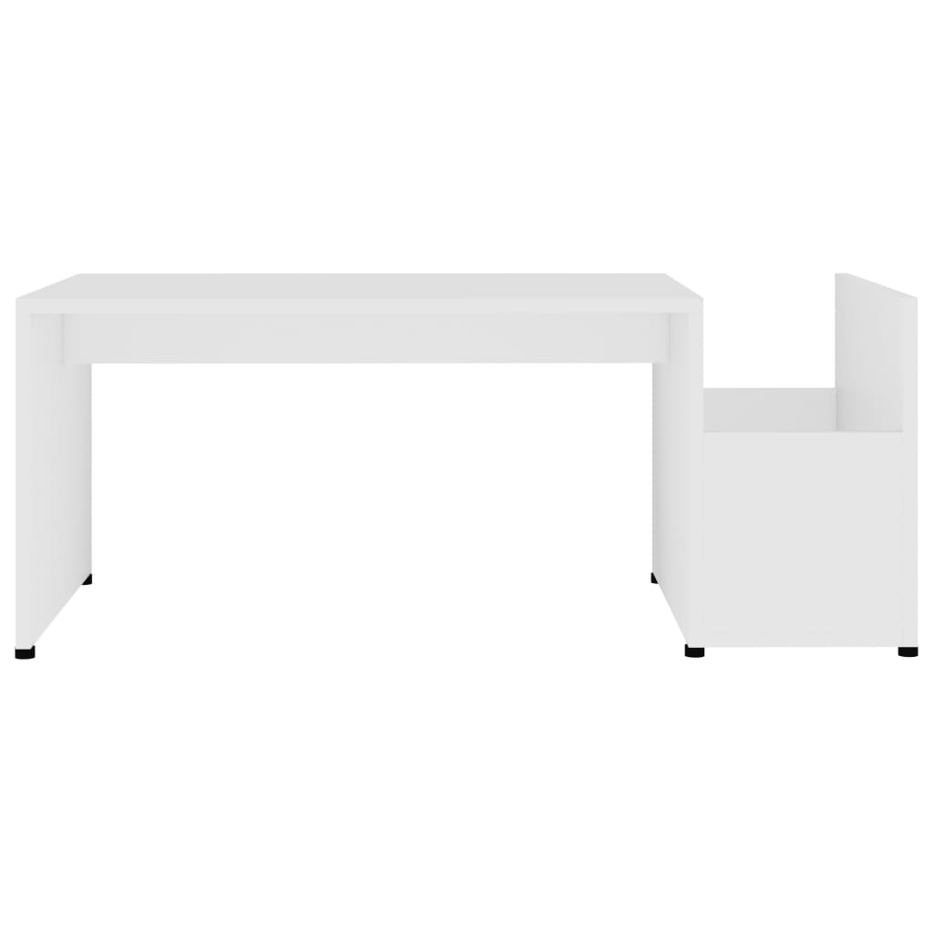 vidaXL Klubska mizica bela 90x45x35 cm iverna plošča