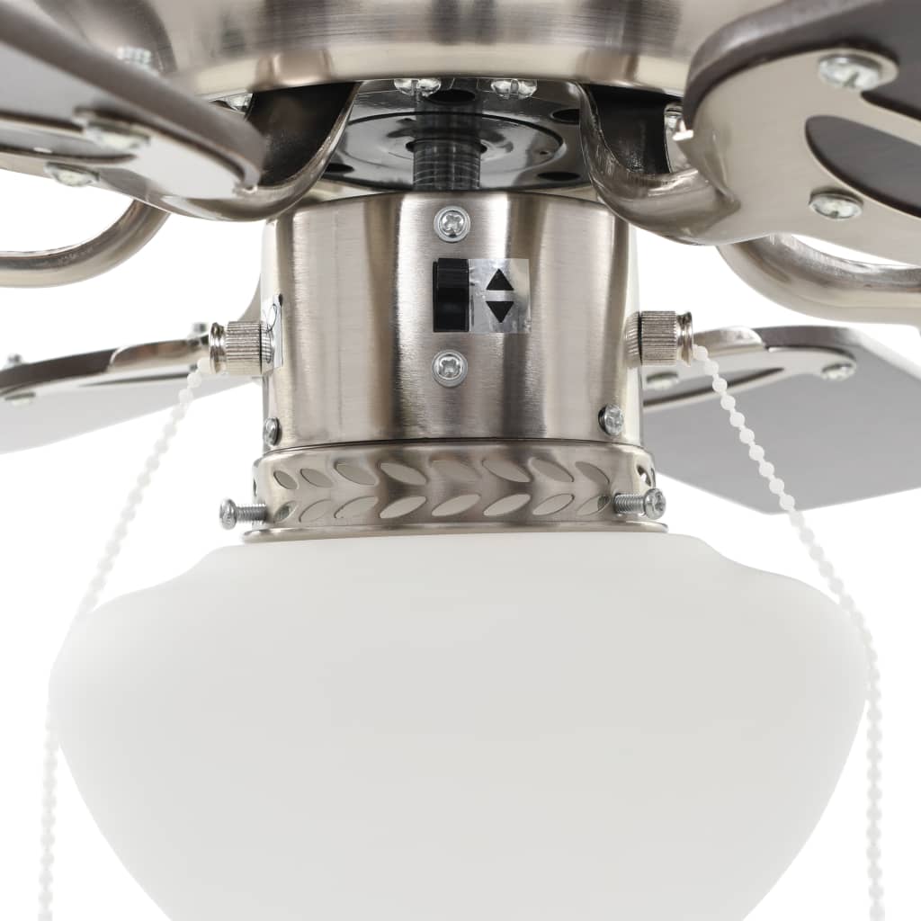 vidaXL Dekorativni stropni ventilator s svetilko 82 cm temno rjav