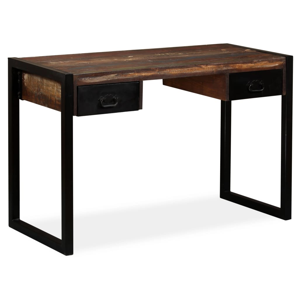 vidaXL Pisalna miza z 2 predaloma trden predelan les 120x50x76 cm