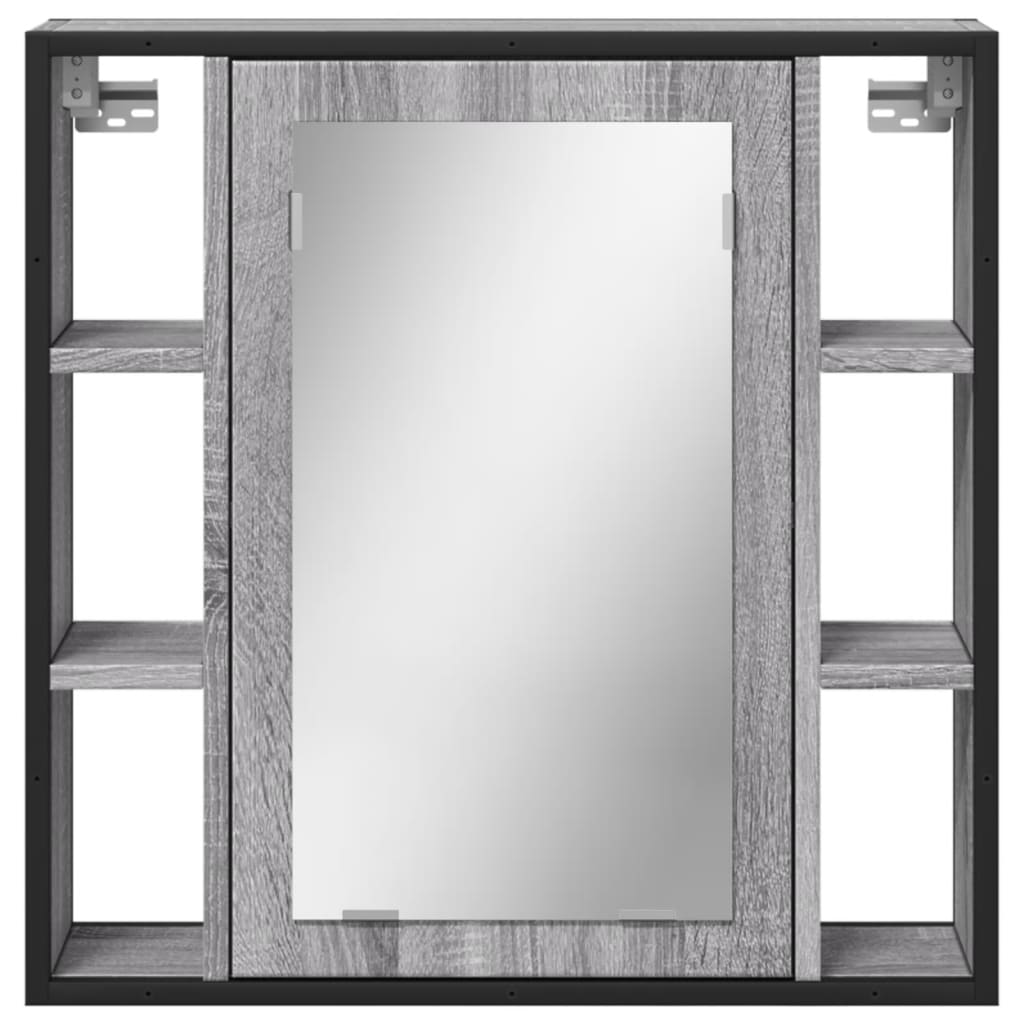 vidaXL Kopalniško ogledalo siva sonoma 60x16x60 cm inženirski les