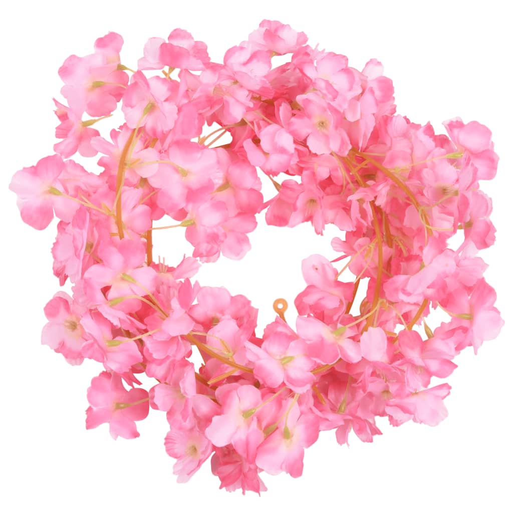 vidaXL Girlanda iz umetnega cvetja 3 kosi temno roza 180 cm