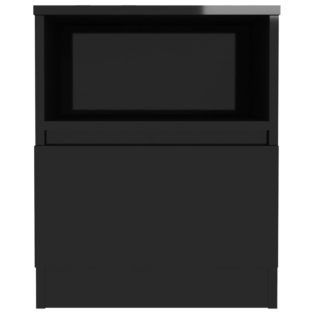 vidaXL Nočna omarica visok sijaj črna 40x40x50 cm iverna plošča