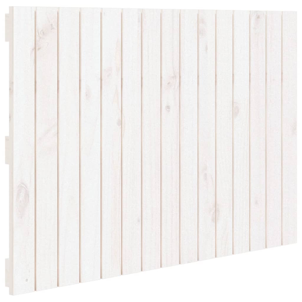 vidaXL Stensko posteljno vzglavje belo 95,5x3x60 cm trdna borovina