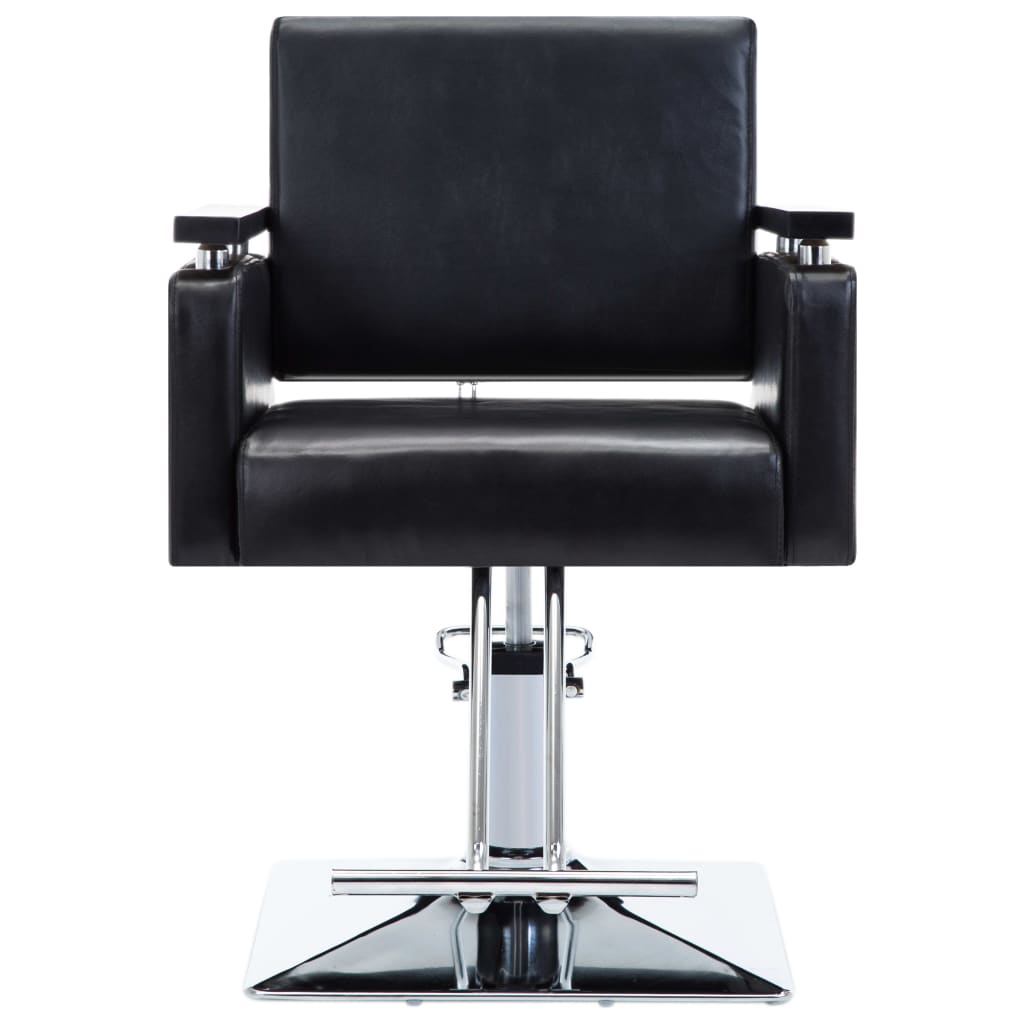 vidaXL Frizerski stol umetno usnje črne barve