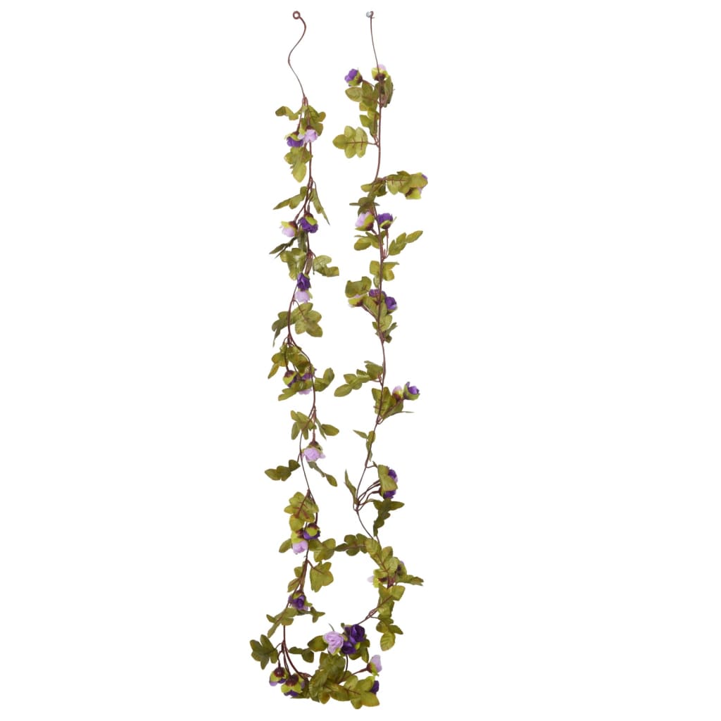 vidaXL Girlanda iz umetnega cvetja 6 kosov svetlo vijolična 215 cm