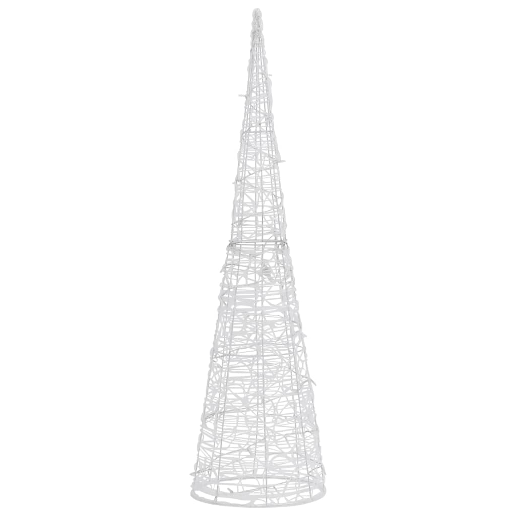 vidaXL Akrilna okrasna LED piramida toplo bela 90 cm