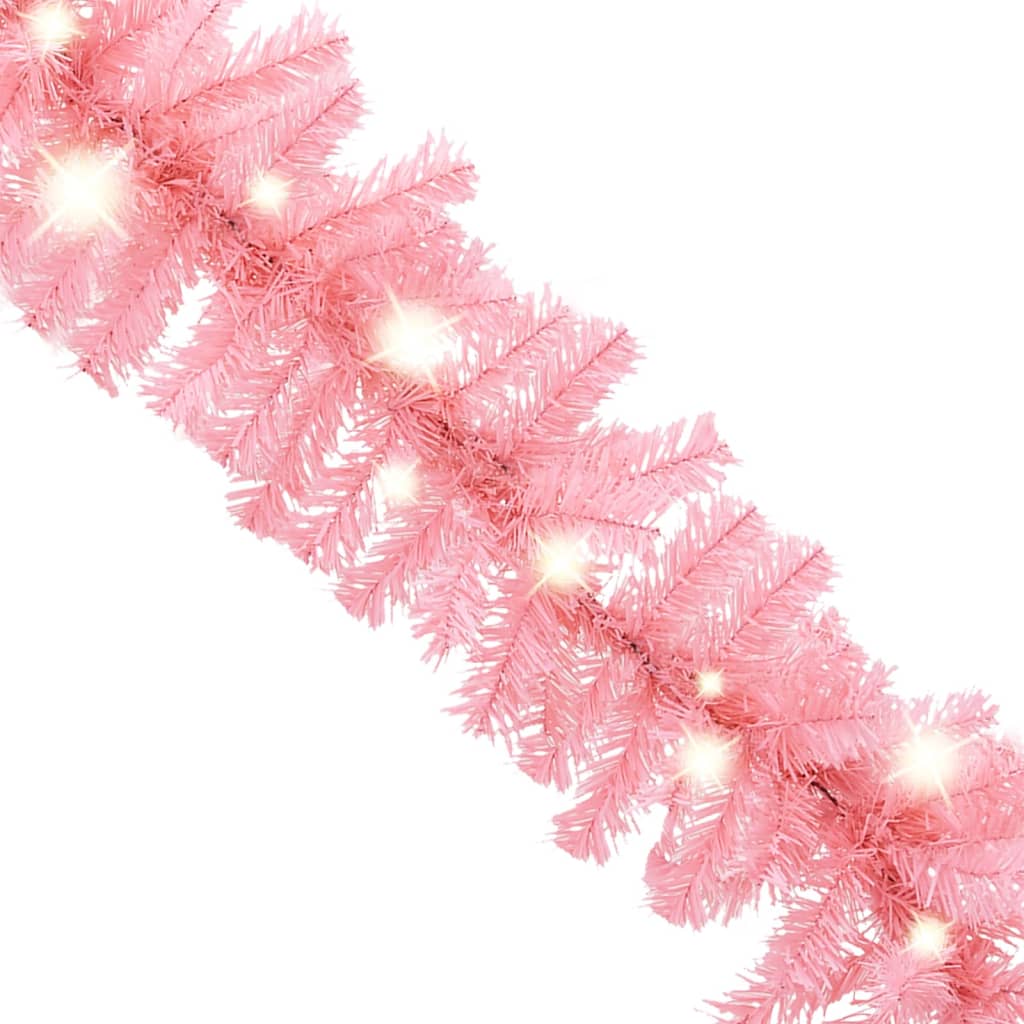 vidaXL Božična girlanda z LED lučkami 10 m roza