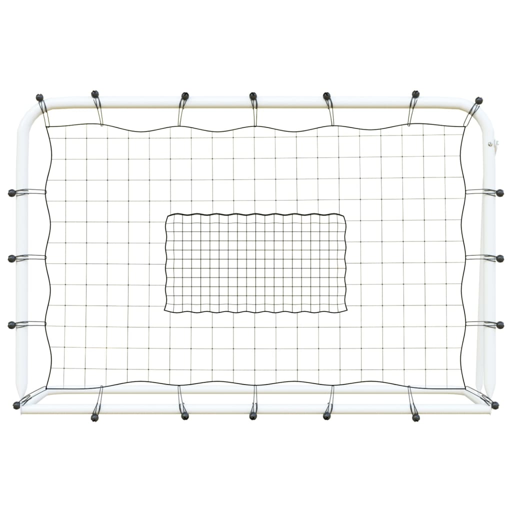 vidaXL Odbojna nogometna mreža bela in črna 184x61x123 cm jeklo in PE