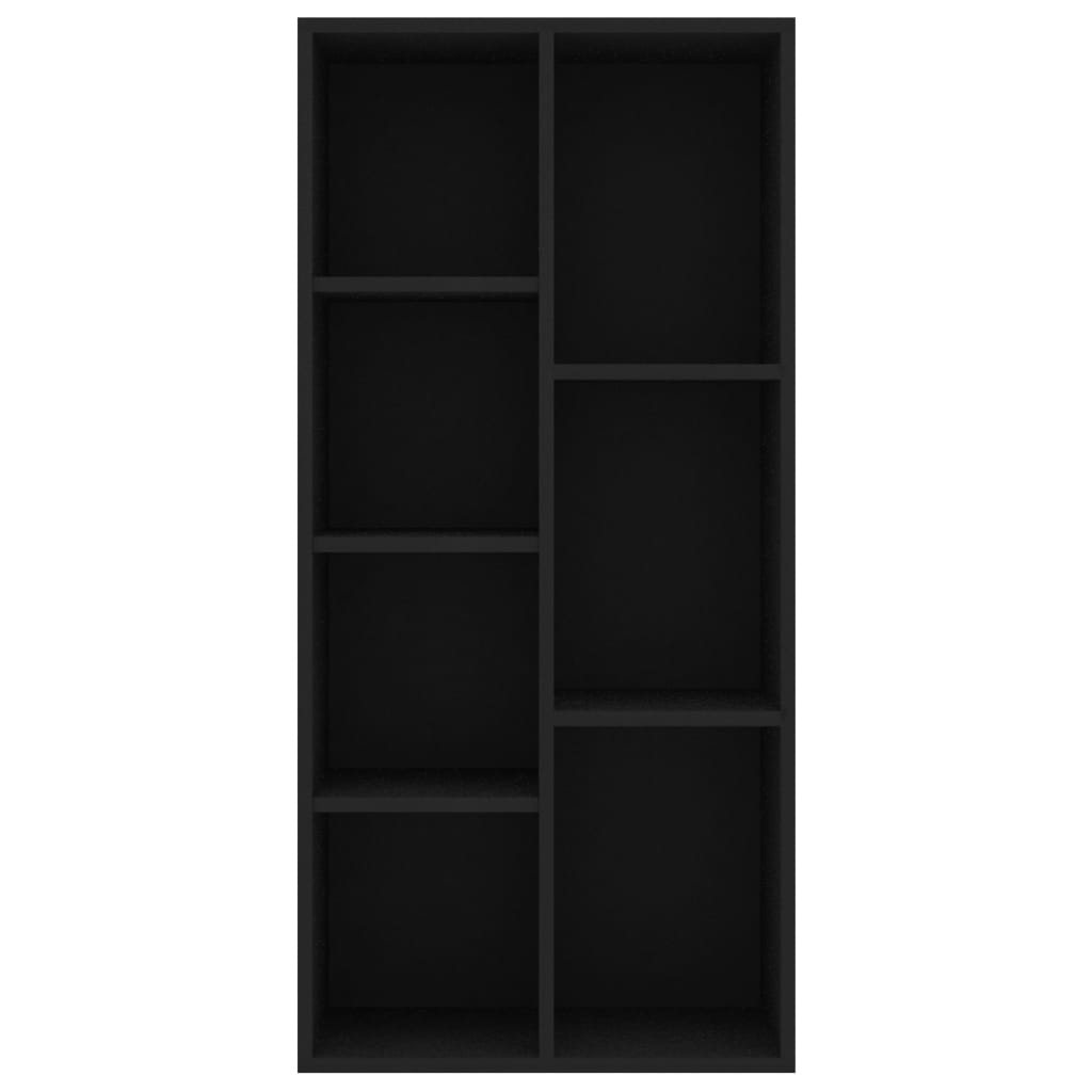 vidaXL Knjižna omara črna 50x25x106 cm iverna plošča