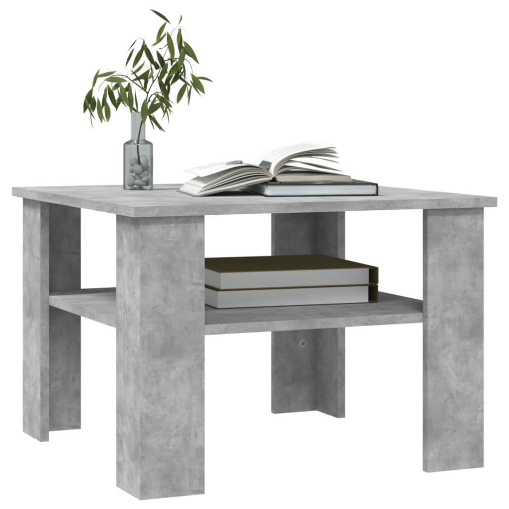 vidaXL Klubska mizica betonsko siva 60x60x42 cm iverna plošča