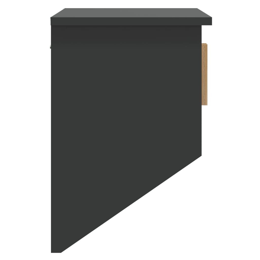 vidaXL Stenska omara z obešalniki črna 80x24x35,5 cm inženirski les