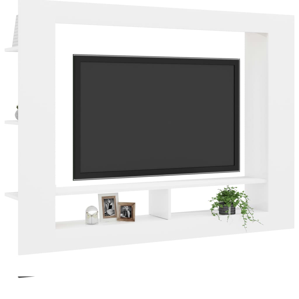 vidaXL TV omarica bela 152x22x113 cm iverna plošča