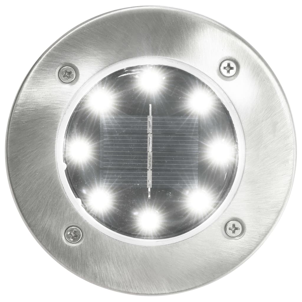 vidaXL Solarne talne svetilke 8 kosov LED bele