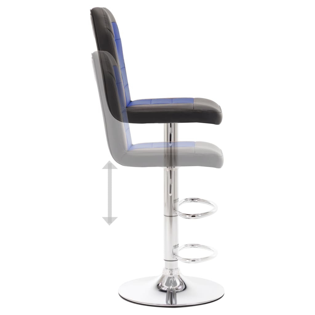 vidaXL Barski stolček modro umetno usnje
