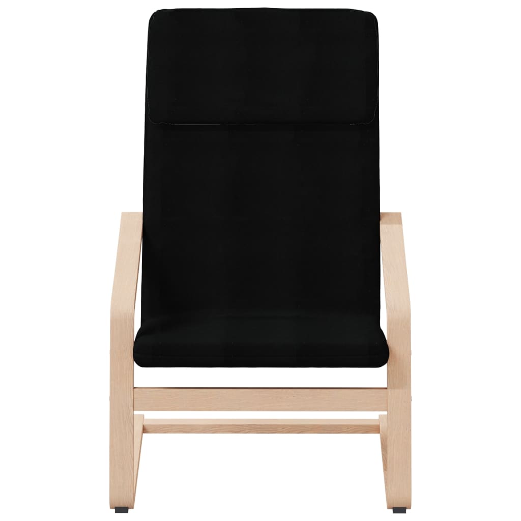 vidaXL Stol za sproščanje s stolčkom za noge črno blago