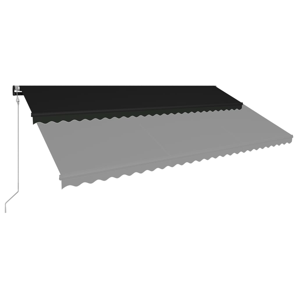 vidaXL Zložljiva tenda s senzorjem za veter LED 600x300 cm antracitna