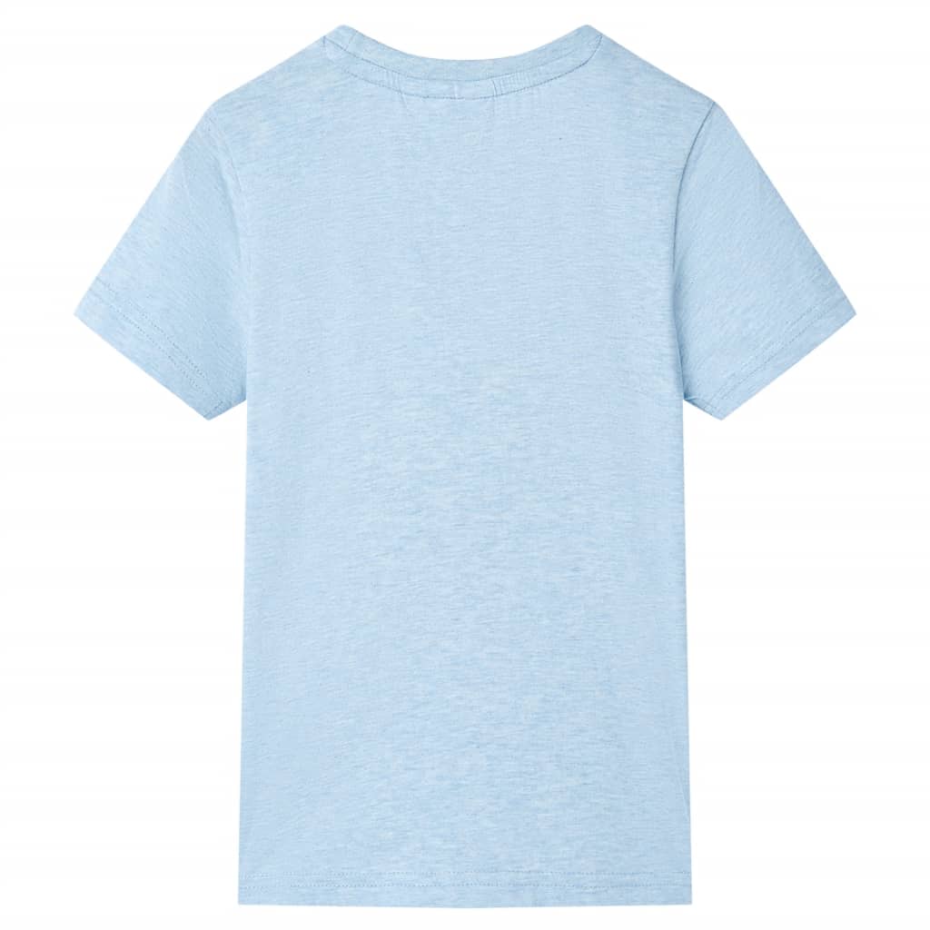 Otroška majica s kratkimi rokavi nežno modra melange 92