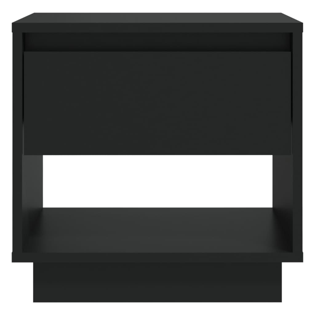vidaXL Nočna omarica črna 45x34x44 cm iverna plošča