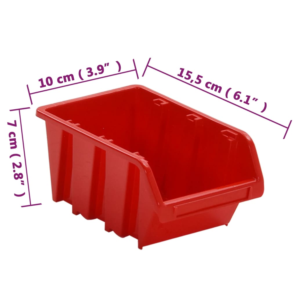 vidaXL Komplet za delavnico 35-delni rdeč in črn 77x39 cm PP