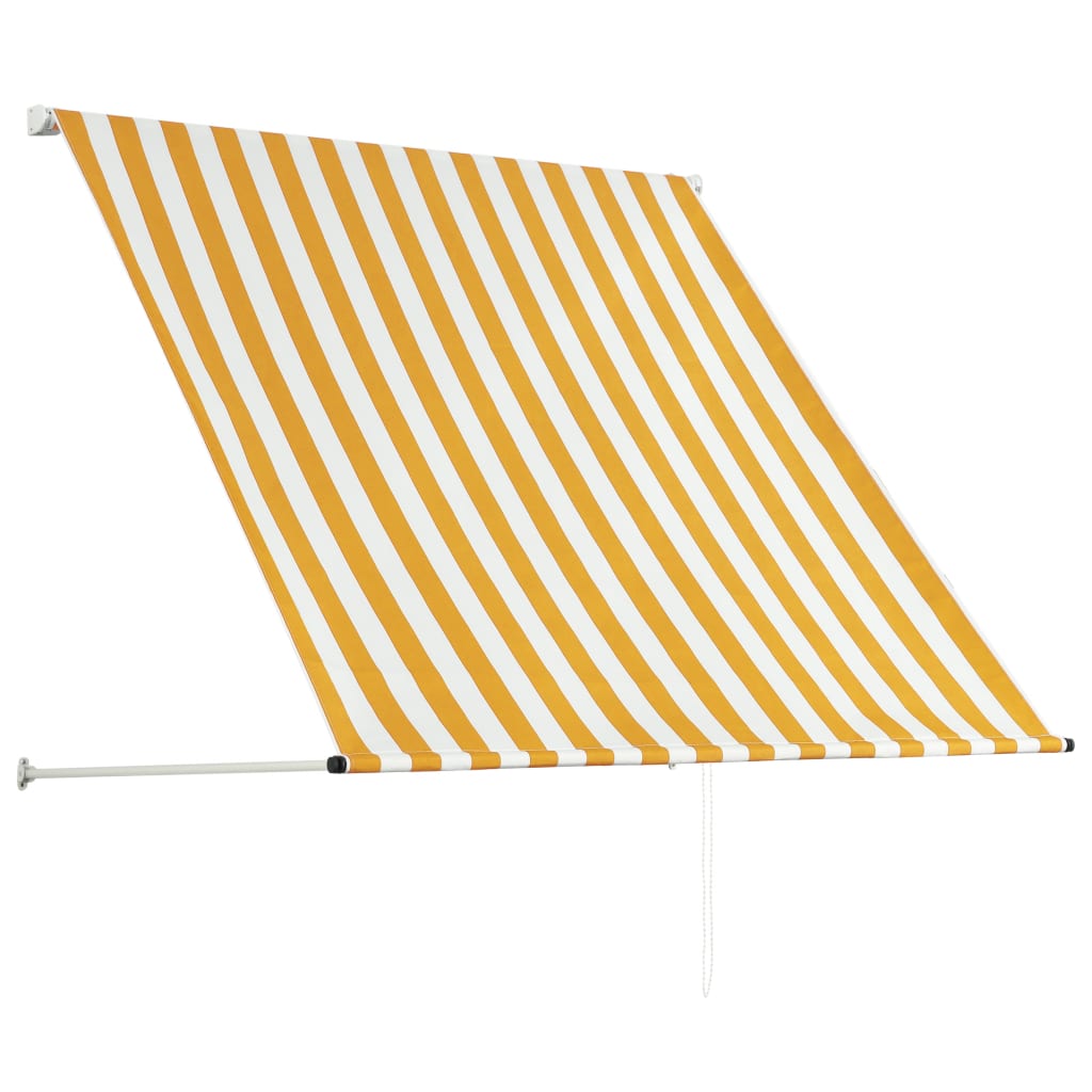 vidaXL Zložljiva tenda 100x150 cm rumena in bela