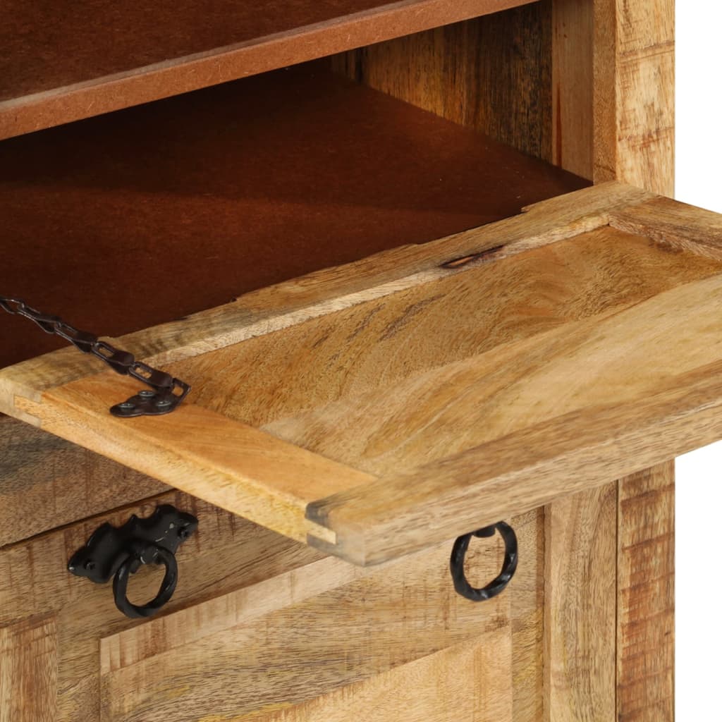 vidaXL 4-nadstropna omarica za čevlje s predalom trden mangov les