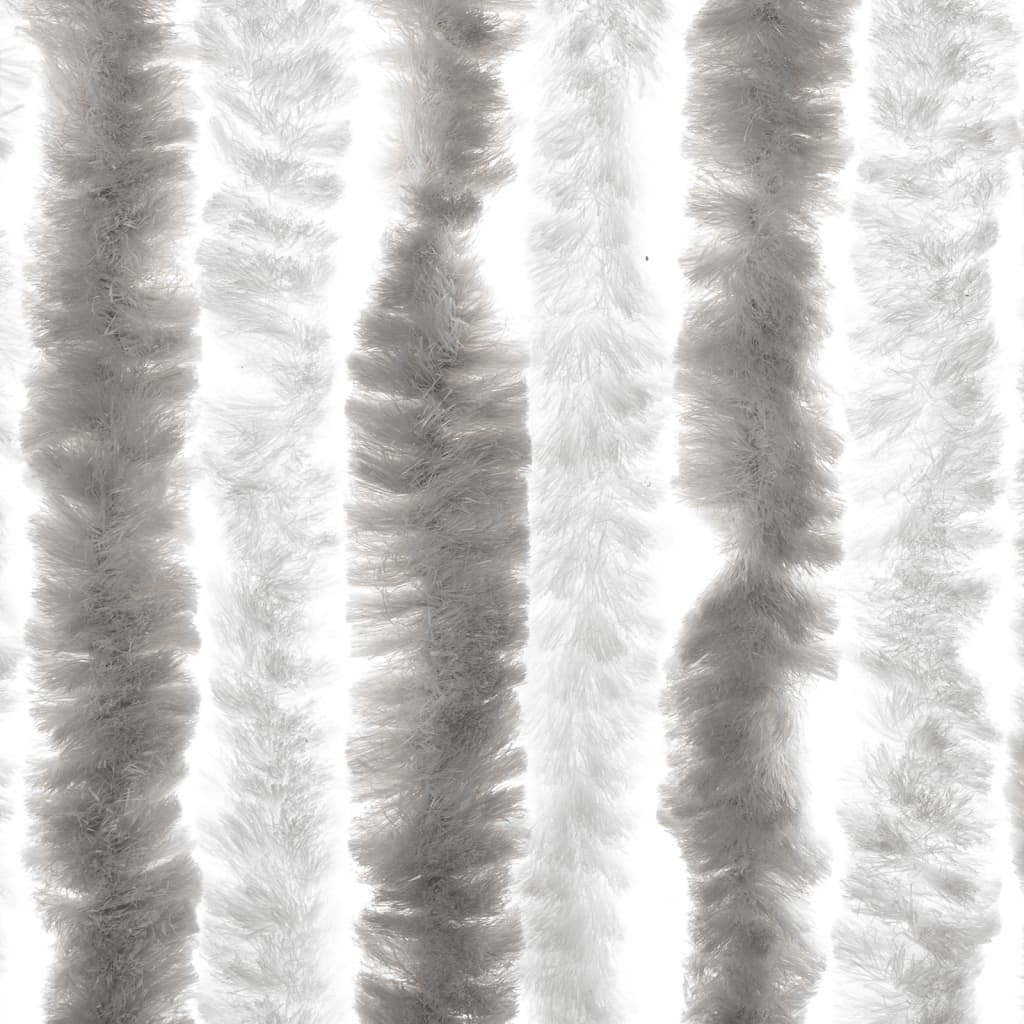 vidaXL Zavesa proti mrčesu svetlo siva in bela 100x230 cm šenilja