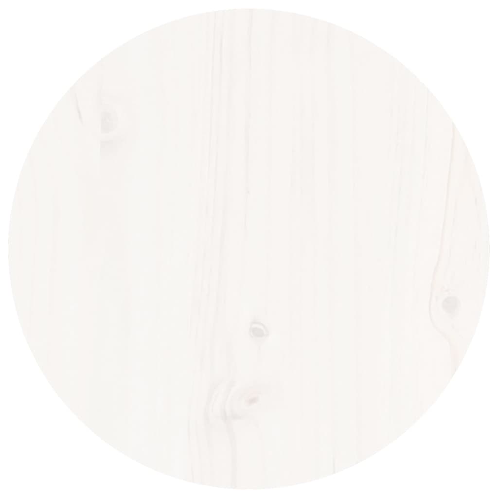 vidaXL Klubska mizica bela Ø 40x60 cm trdna borovina