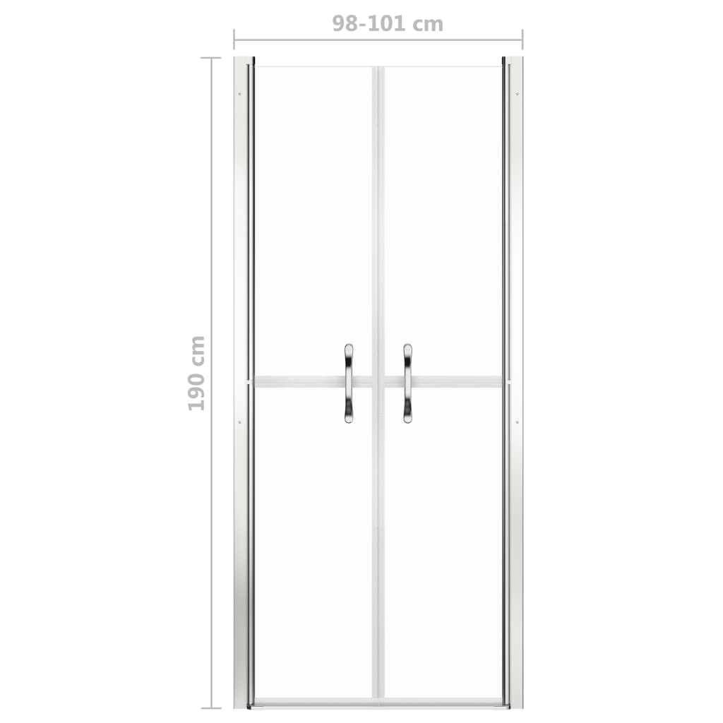 vidaXL Vrata za tuš prozorna ESG 101x190 cm