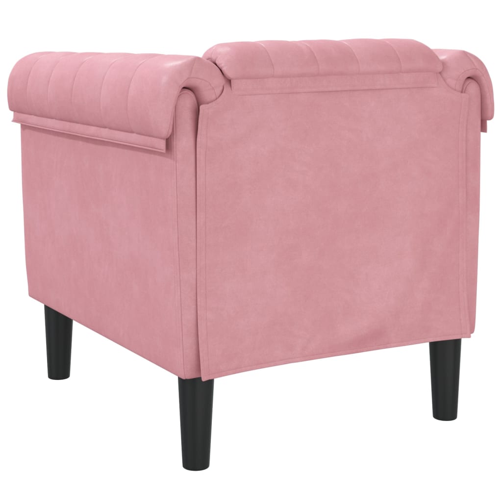 vidaXL Fotelj roza žamet