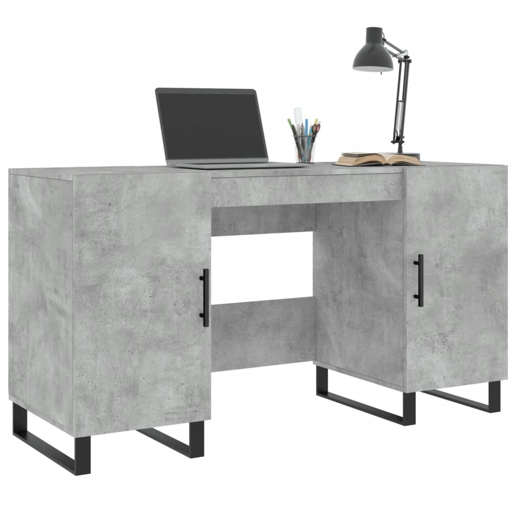 vidaXL Pisalna miza betonsko siva 140x50x75 cm inženirski les
