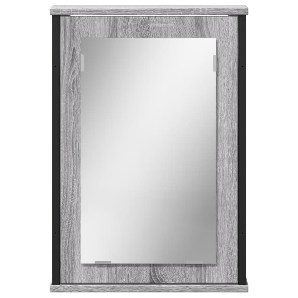vidaXL Kopalniško ogledalo siva sonoma 42x12x60 cm inženirski les
