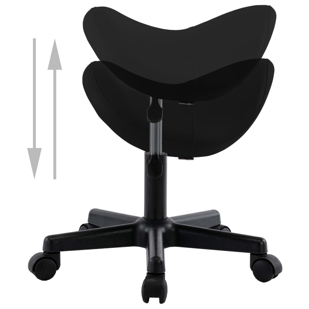 vidaXL Delovni stolček črno umetno usnje