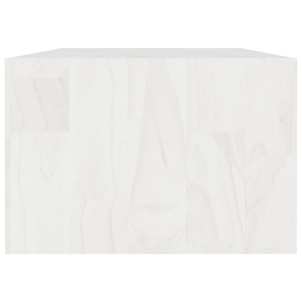 vidaXL Klubska mizica bela 110x50x34 cm trdna borovina