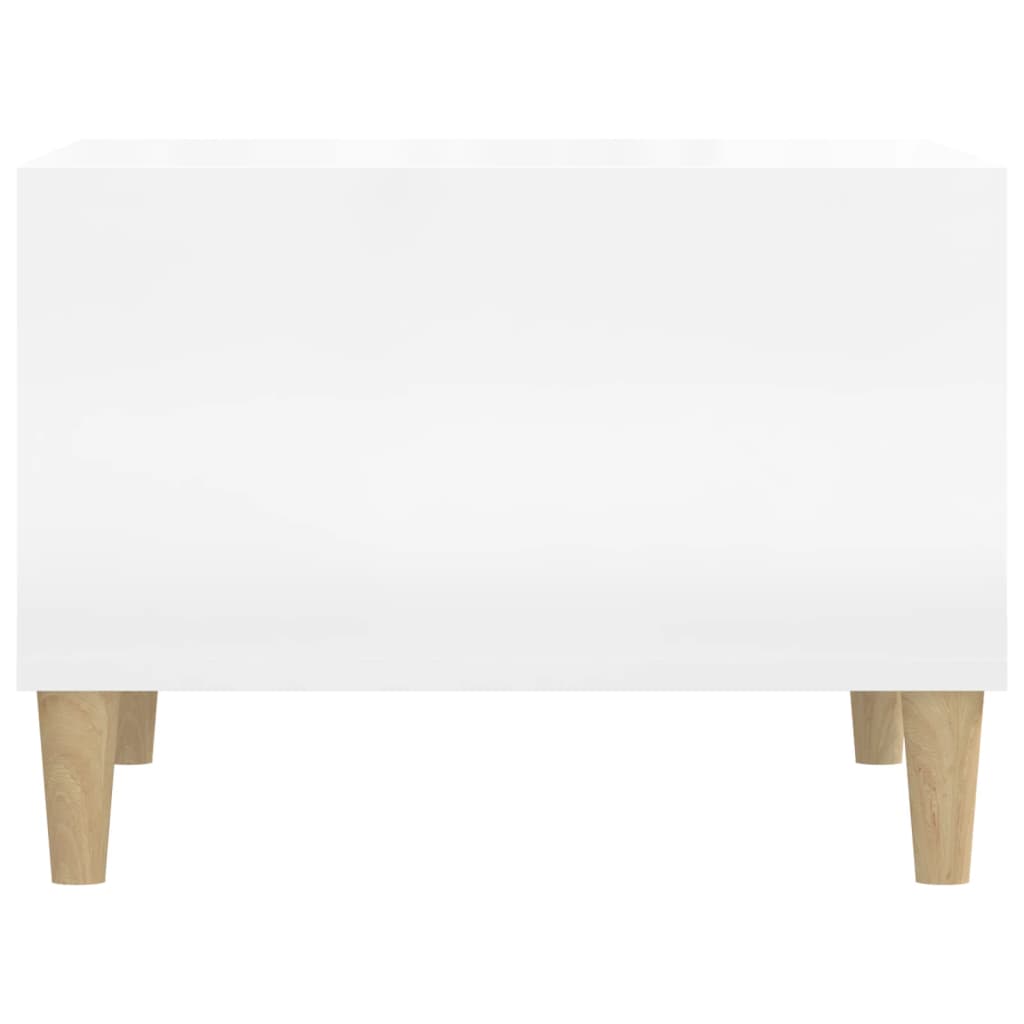 vidaXL Klubska mizica visok sijaj bela 60x50x36,5 cm inženirski les