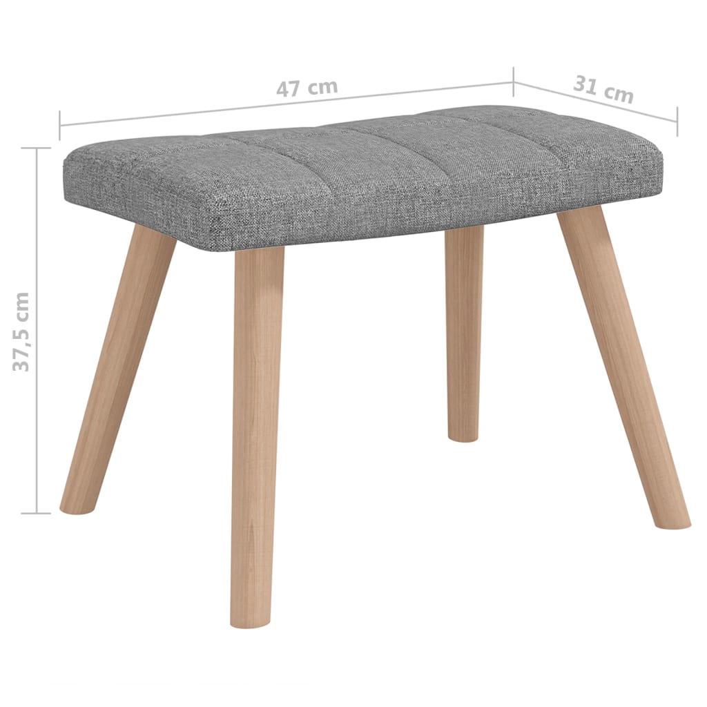vidaXL Gugalni stol s stolčkom svetlo sivo blago