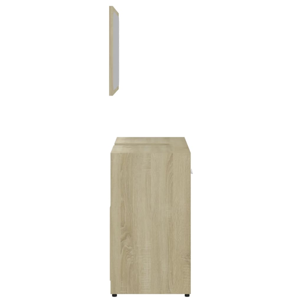 vidaXL Komplet kopalniškega pohištva belo sonoma hrast inženirski les