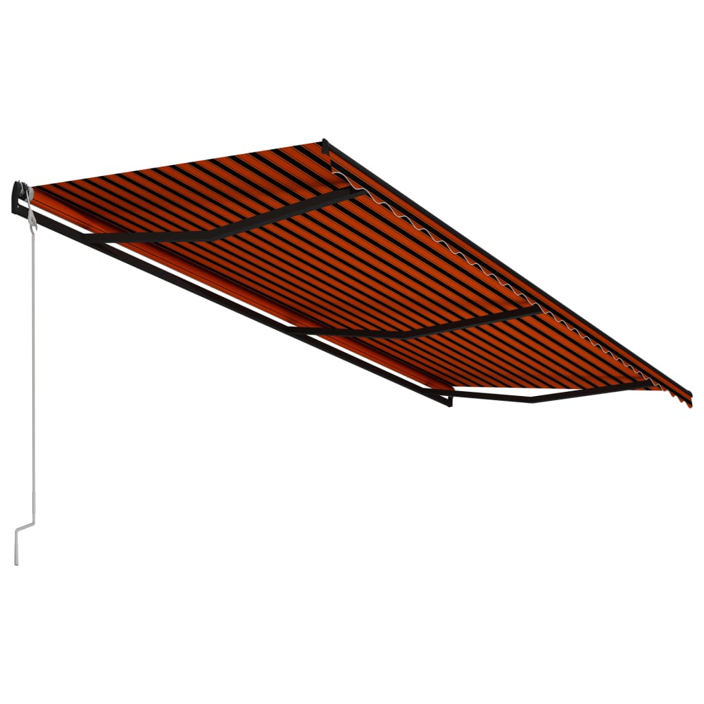 vidaXL Avtomatsko zložljiva tenda 600x300 cm oranžna in rjava
