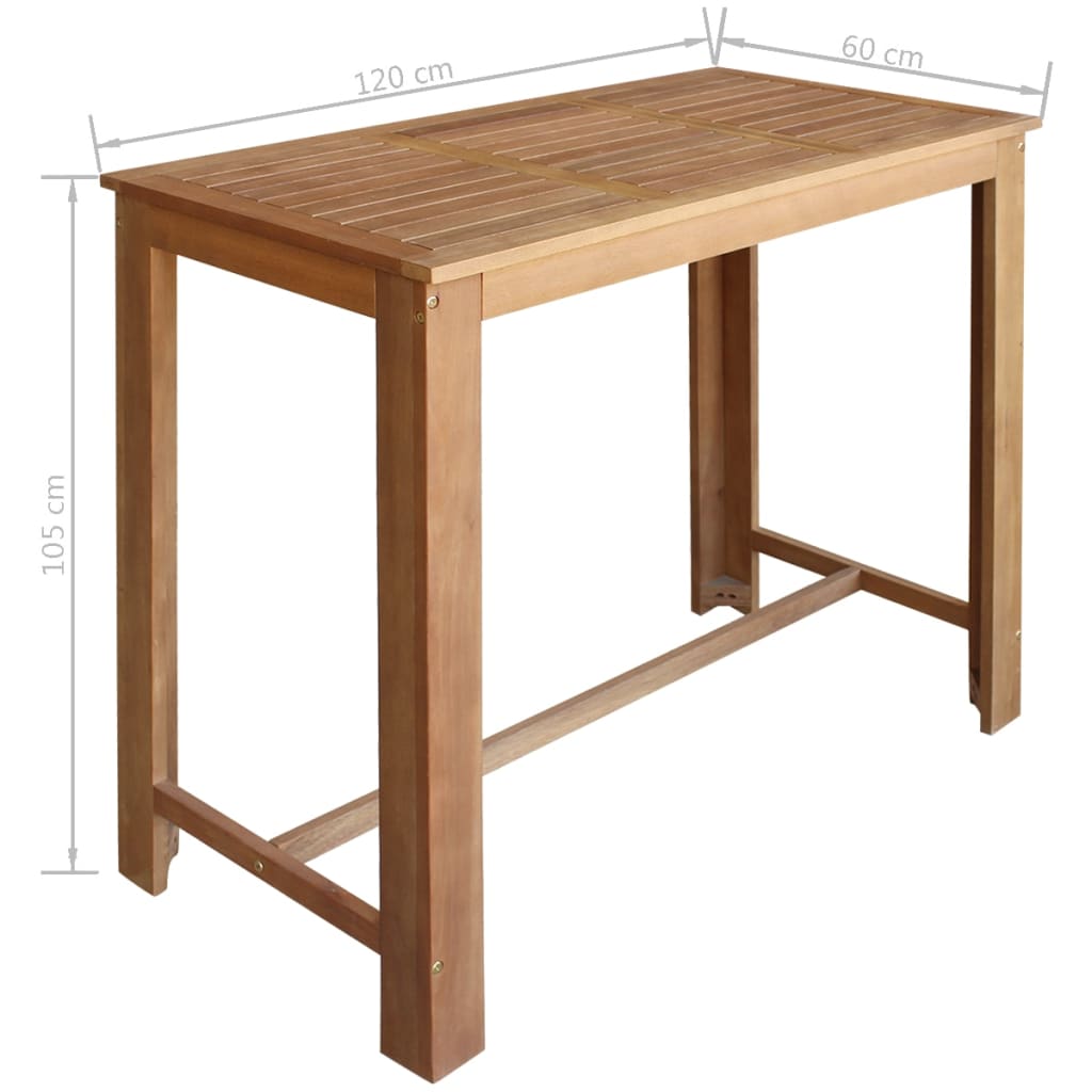 vidaXL Barska miza in stoli 5 kosov trden akacijev les