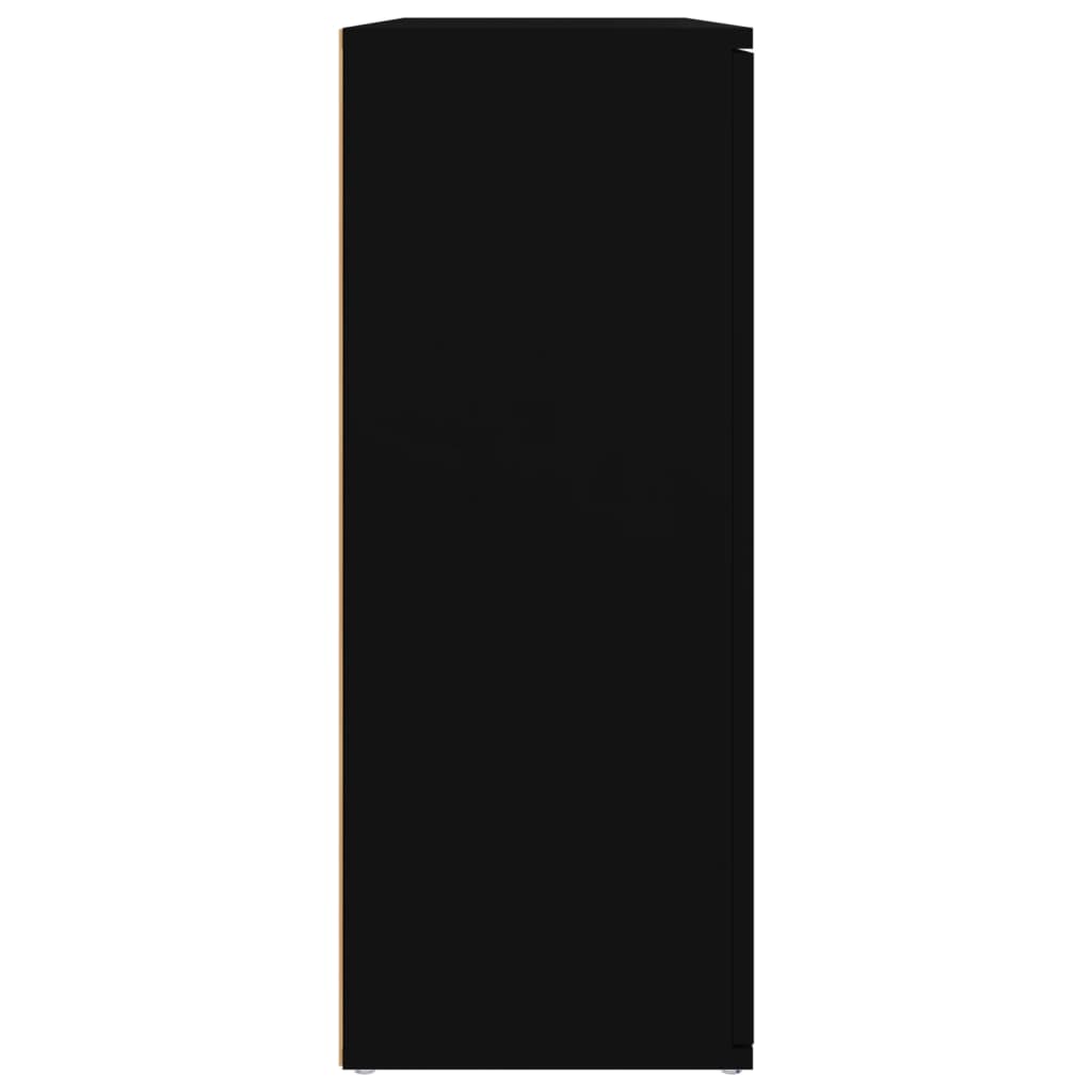 vidaXL Komoda črna 91x29,5x75 cm inženirski les