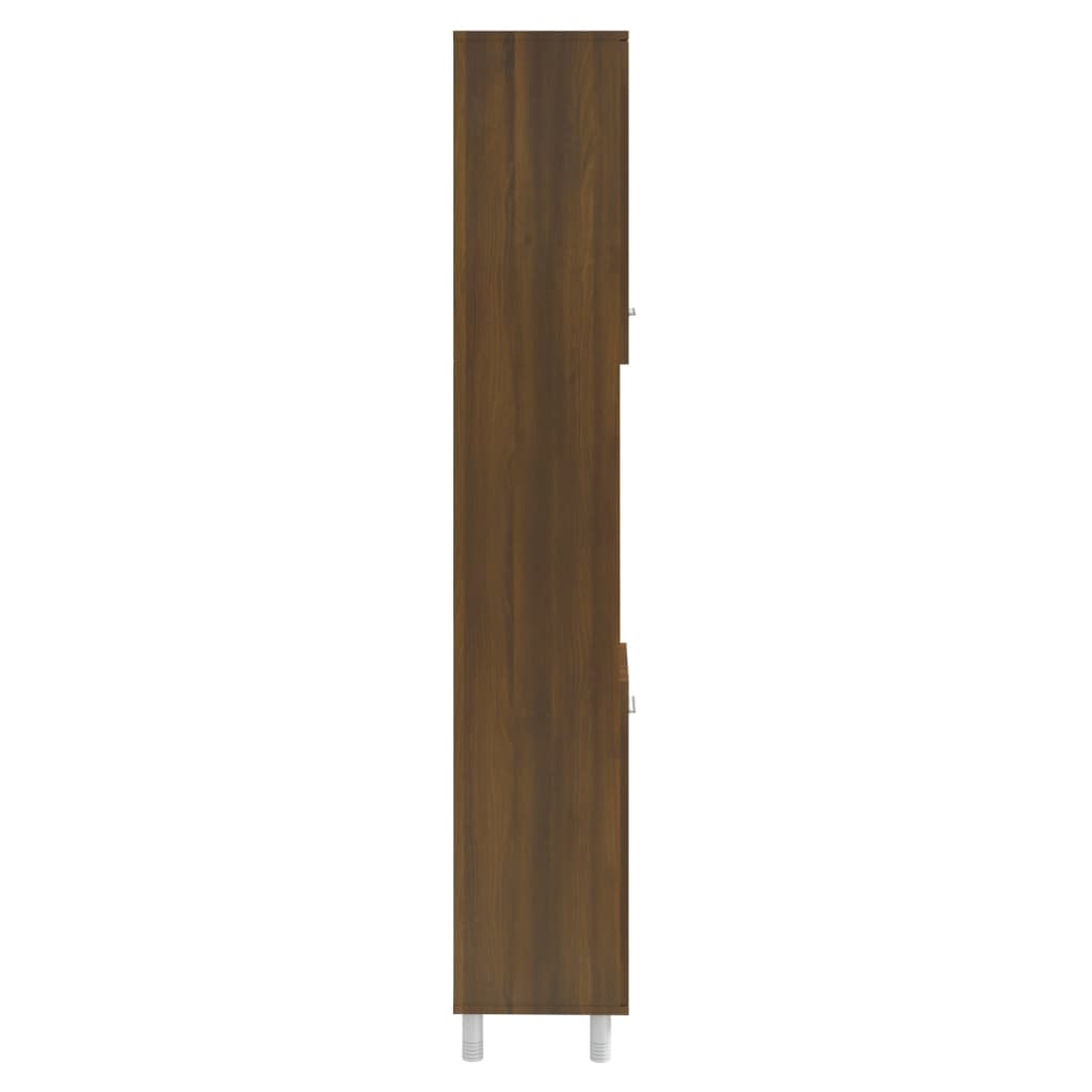vidaXL Kopalniška omarica rjavi hrast 30x30x179 cm inženirski les