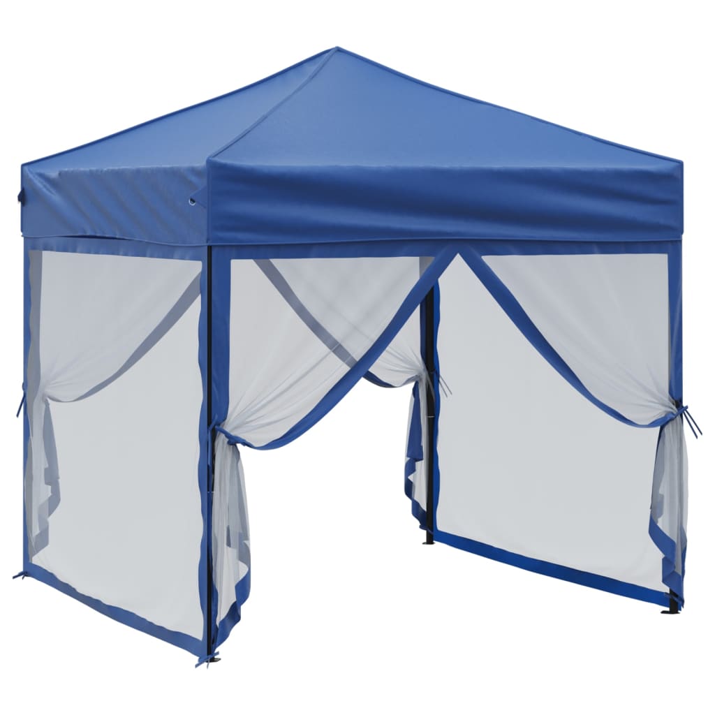 vidaXL Zložljiv vrtni šotor s stranicami moder 2x2 m