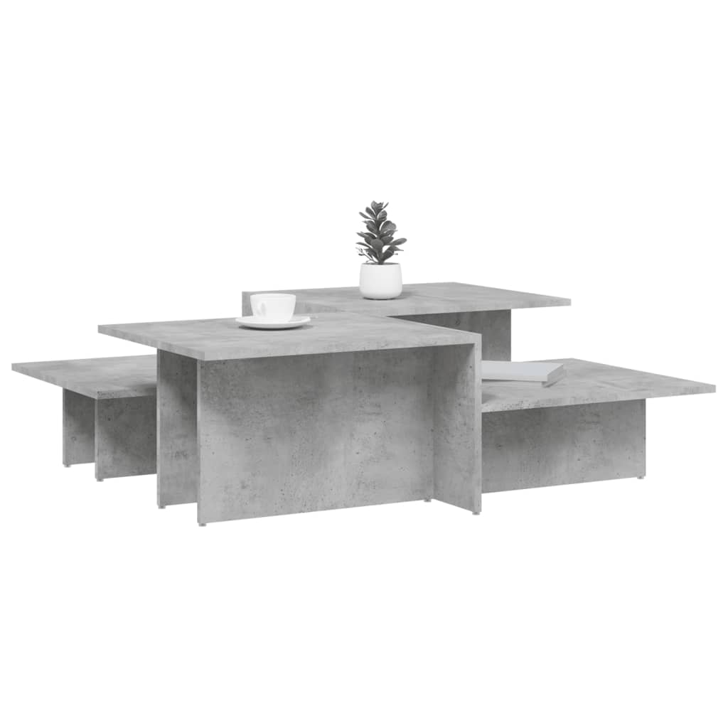 vidaXL Klubska mizica 2 kosa betonsko siva inženirski les